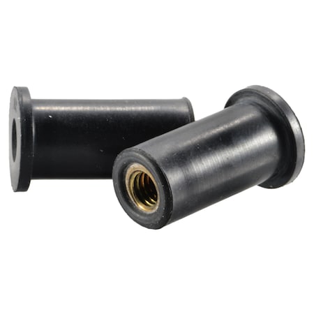 Midwest Fastener Rivet Nut, M6-1.0 Thread Size, 26mm L, Rubber, 5 PK 39474